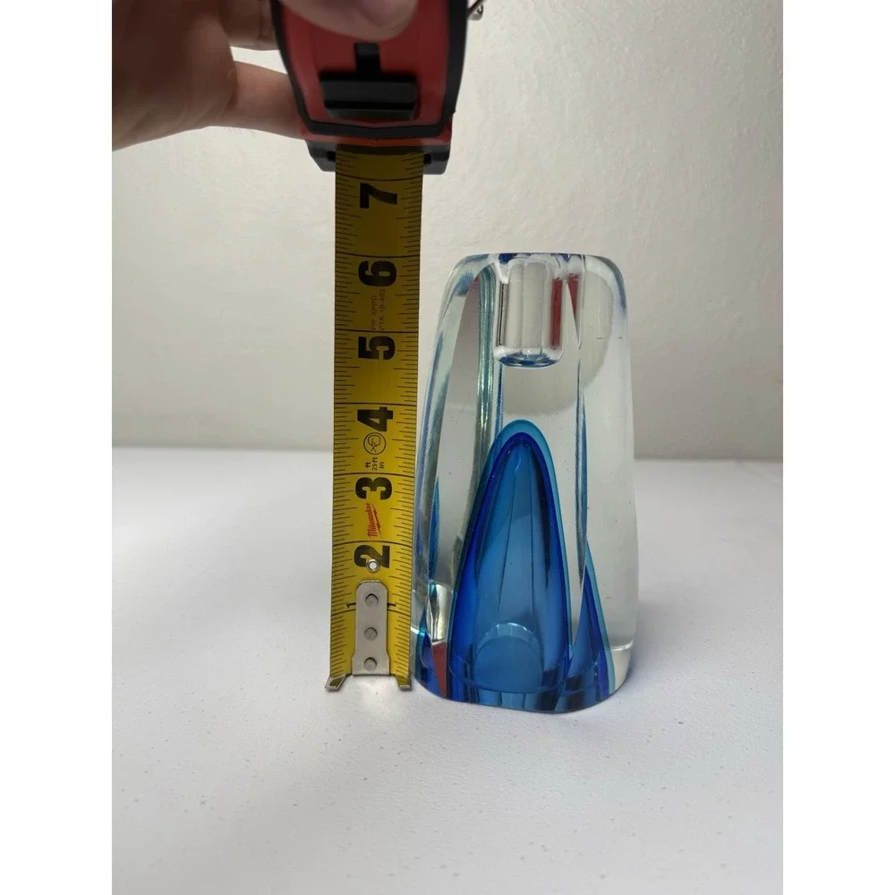 Flavio POLI MURANO Glass Sommerso VASE CANDLE HOLDER Combo Mid Century EUC
